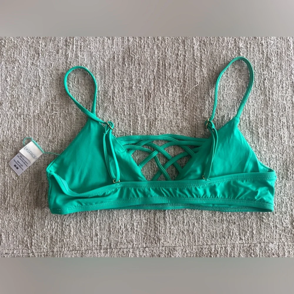 LSpace BRAND NEW Green Lattice Swim top - Picture 2 of 3